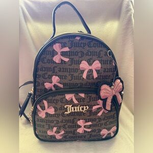 Beautiful JUICY COUTURE SIMPLY SWEET BACKPACK DARK BROWN PINK BOWS